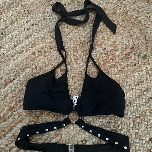 BLACK STUDDED OUTCAST TOP
